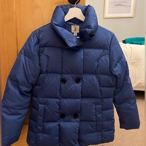 Lands’ End Denim Blue Puffer Coat